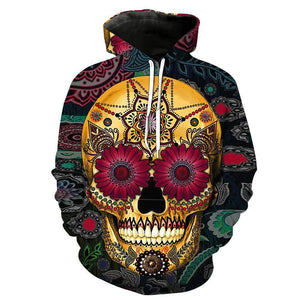 Skull-printed-tee-T-shirt-sweater-zip-hoodies-tank-top-for-men-women