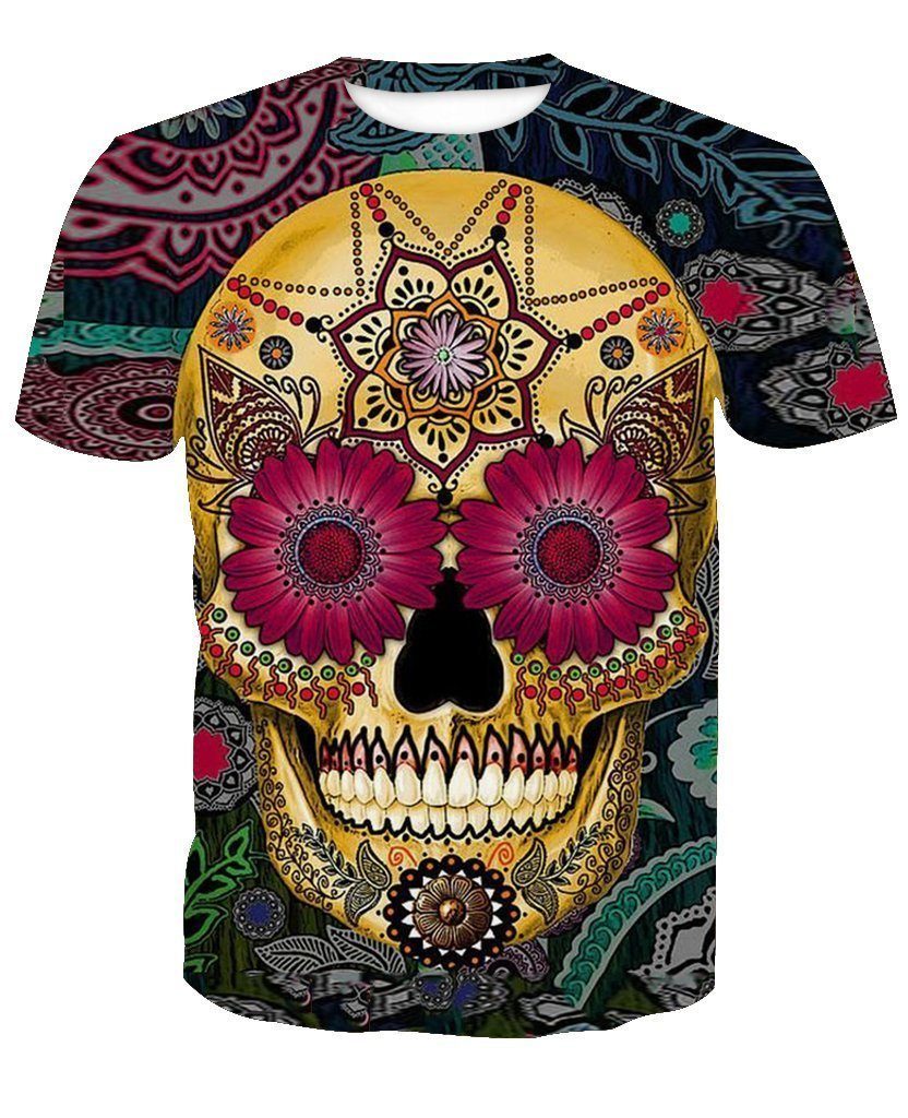 Skull-printed-tee-T-shirt-sweater-zip-hoodies-tank-top-for-men-women