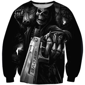 Skull-printed-tee-T-shirt-sweater-zip-hoodies-tank-top-for-men-women