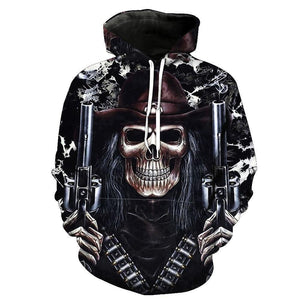 Skull-printed-tee-T-shirt-sweater-zip-hoodies-tank-top-for-men-women