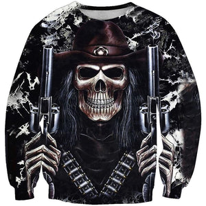 Skull-printed-tee-T-shirt-sweater-zip-hoodies-tank-top-for-men-women