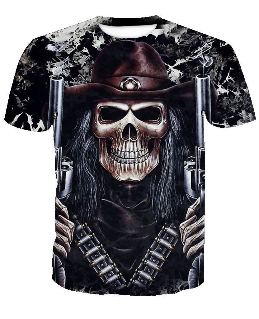 Skull-printed-tee-T-shirt-sweater-zip-hoodies-tank-top-for-men-women