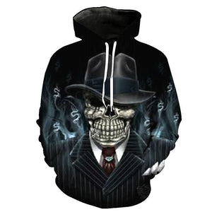 Skull-printed-tee-T-shirt-sweater-zip-hoodies-tank-top-for-men-women