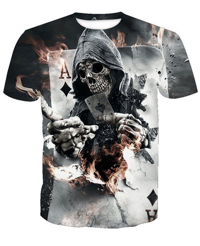 Skull-printed-tee-T-shirt-sweater-zip-hoodies-tank-top-for-men-women