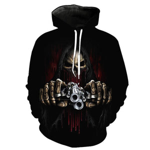 Skull-printed-tee-T-shirt-sweater-zip-hoodies-tank-top-for-men-women