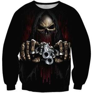 Skull-printed-tee-T-shirt-sweater-zip-hoodies-tank-top-for-men-women