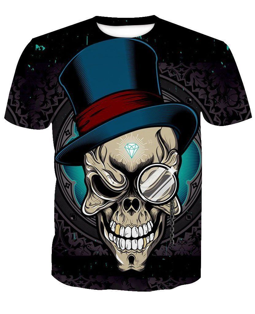 Skull-printed-tee-T-shirt-sweater-zip-hoodies-tank-top-for-men-women