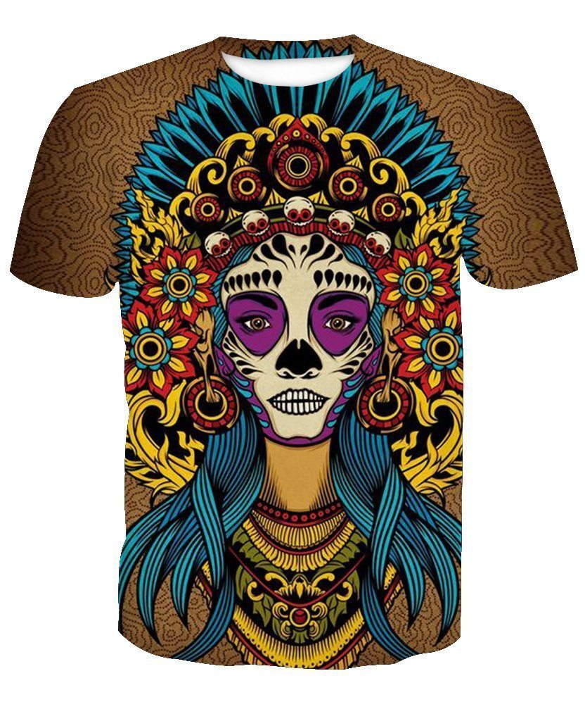 Skull-printed-tee-T-shirt-sweater-zip-hoodies-tank-top-for-men-women