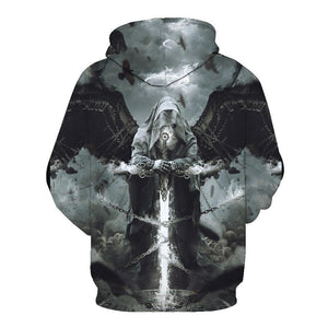 Skull-printed-tee-T-shirt-sweater-zip-hoodies-tank-top-for-men-women