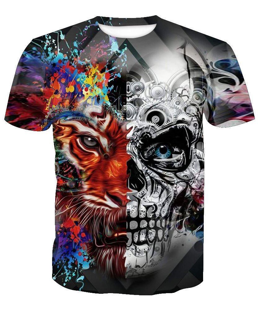 Skull-printed-tee-T-shirt-sweater-zip-hoodies-tank-top-for-men-women