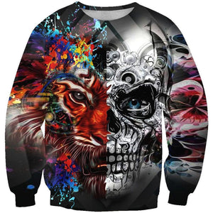 Skull-printed-tee-T-shirt-sweater-zip-hoodies-tank-top-for-men-women