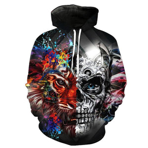 Skull-printed-tee-T-shirt-sweater-zip-hoodies-tank-top-for-men-women