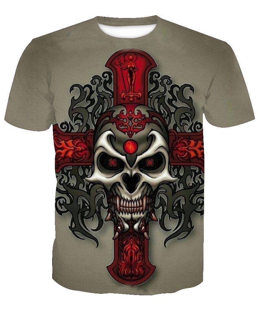 Skull-printed-tee-T-shirt-sweater-zip-hoodies-tank-top-for-men-women