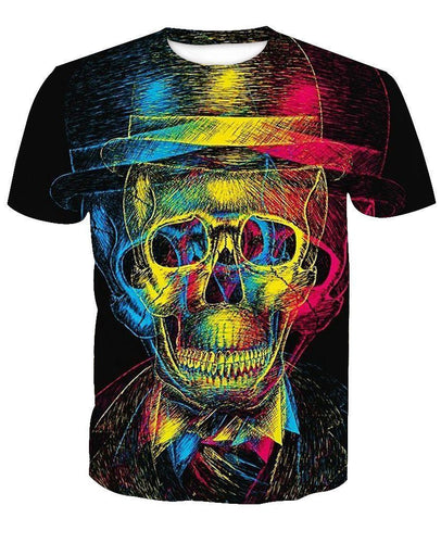 Skull-printed-tee-T-shirt-sweater-zip-hoodies-tank-top-for-men-women