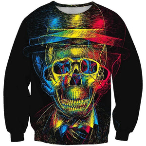 Skull-printed-tee-T-shirt-sweater-zip-hoodies-tank-top-for-men-women