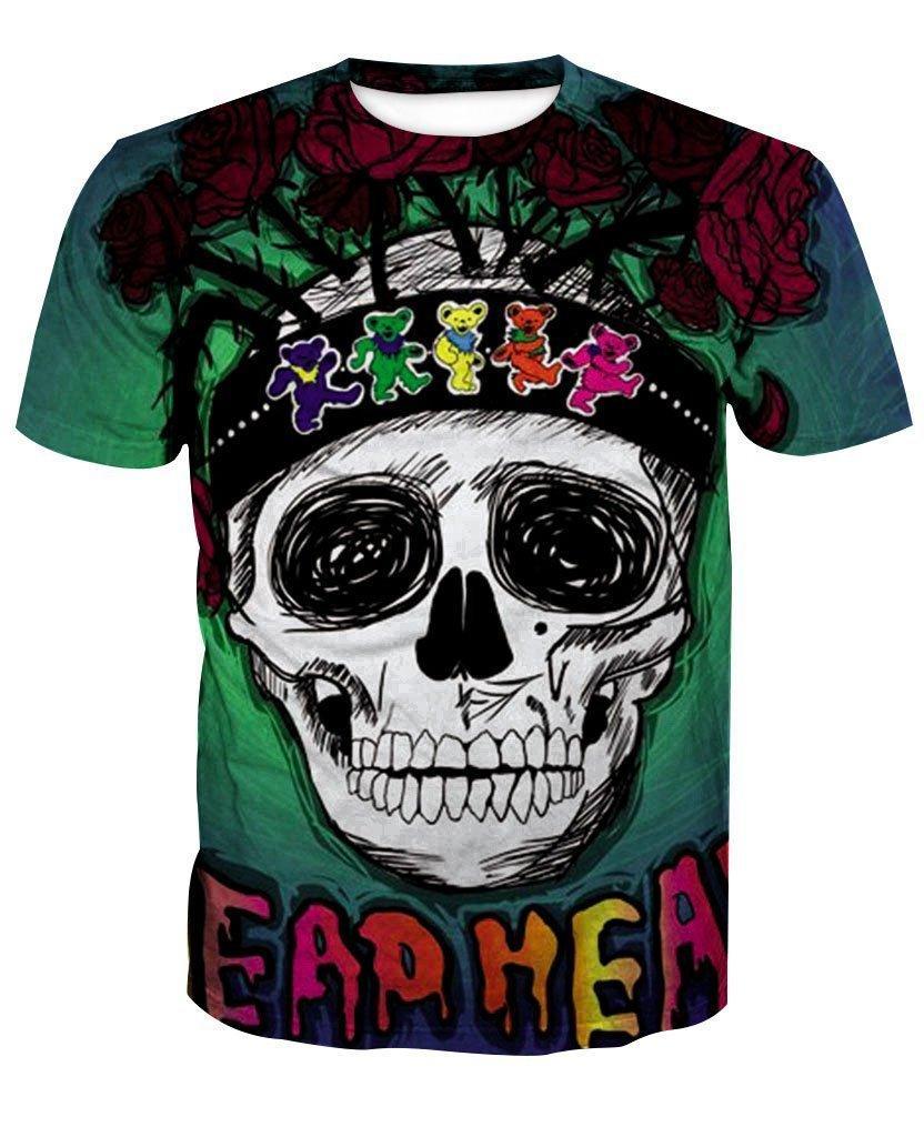 Grateful Dead-Skull-printed-tee-T-shirt-sweater-zip-hoodies-tank-top-for-men-women