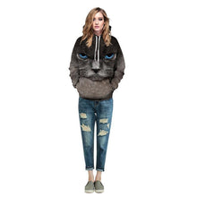 Load image into Gallery viewer, Blue Eyes Cat Hooded Hoodies