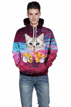 Load image into Gallery viewer, Hoodies Print Pizza Cat Space Galaxy 3d