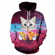 Load image into Gallery viewer, Hoodies Print Pizza Cat Space Galaxy 3d