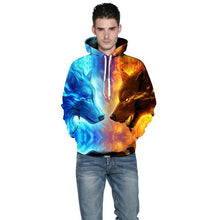 Load image into Gallery viewer, Hot Sell Wolf Hoodies Men/Women 3d Sweatshirts Print Ice And Fire Wolf