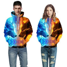 Load image into Gallery viewer, Hot Sell Wolf Hoodies Men/Women 3d Sweatshirts Print Ice And Fire Wolf