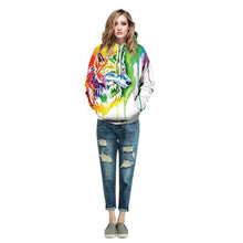 Load image into Gallery viewer, New Fashion Wolf Hoodies Men/women 3d Sweatshirts Print Paint Wolf