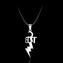 Load image into Gallery viewer, Stainless Steel TCB ELVIS PRESLEY Leather Chain Necklace