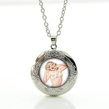 Load image into Gallery viewer, Vintage Elvis Presley locket Pendant The King Rock Jewelry Marilyn Monroe Audrey Hepburn
