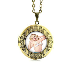 Load image into Gallery viewer, Vintage Elvis Presley locket Pendant The King Rock Jewelry Marilyn Monroe Audrey Hepburn