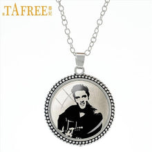 Load image into Gallery viewer, Retro vintage Elvis Presley photo pendant necklace Super Star Rock Singer
