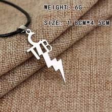 Load image into Gallery viewer, Stainless Steel TCB ELVIS PRESLEY Leather Chain Necklace