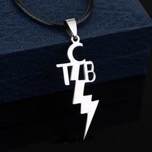 Load image into Gallery viewer, Stainless Steel TCB ELVIS PRESLEY Leather Chain Necklace
