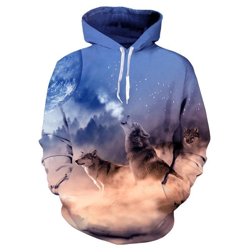 Unicomidea Wolf 3D Hoodies Men Women